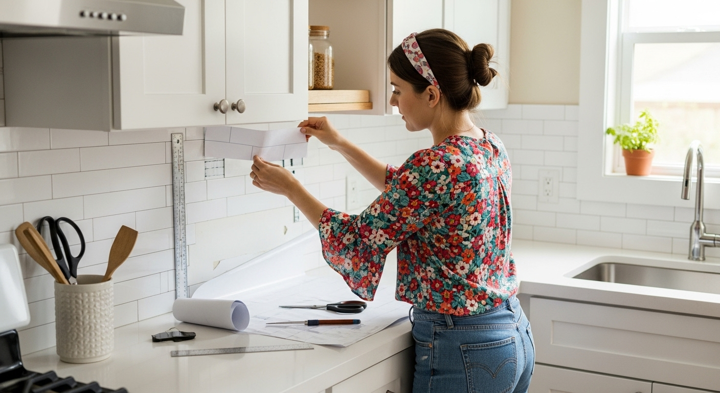 3. Install Peel-and-Stick Backsplash in the Kitchen or Bathroom