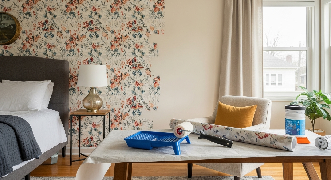 6. Create an Accent Wall with Paint or Removable Wallpaper