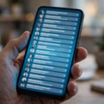 A smartphone showing an email inbox overflowing with thousands of unread messages