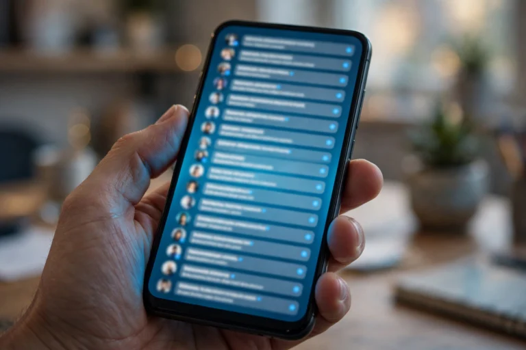 The Digital Declutter Checklist: Reclaim Your Inbox, Photos, Files, and Phone A smartphone showing an email inbox overflowing with thousands of unread messages