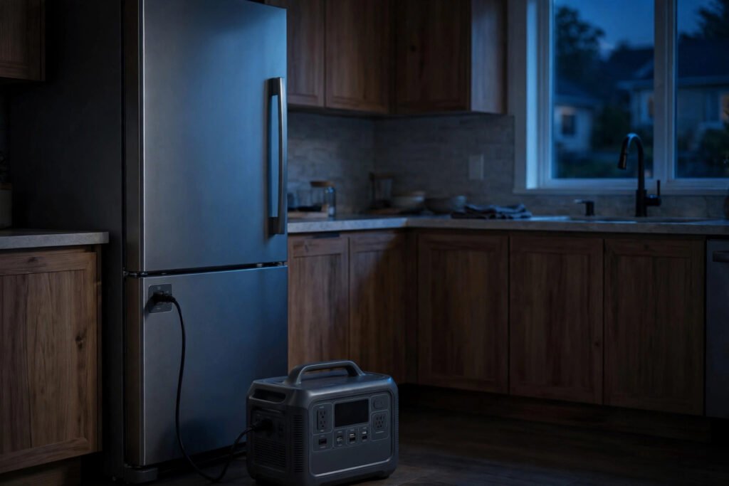 How Many Solar Panels to Run a Refrigerator? (Panel Counts by Fridge Size) 3 battery and power station to run a refrigerator at night with solar panels