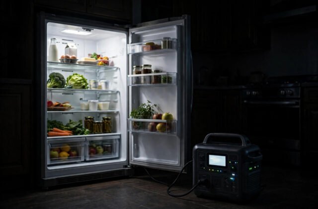 how long will a 1000Wh power station run a refrigerator during a blackout